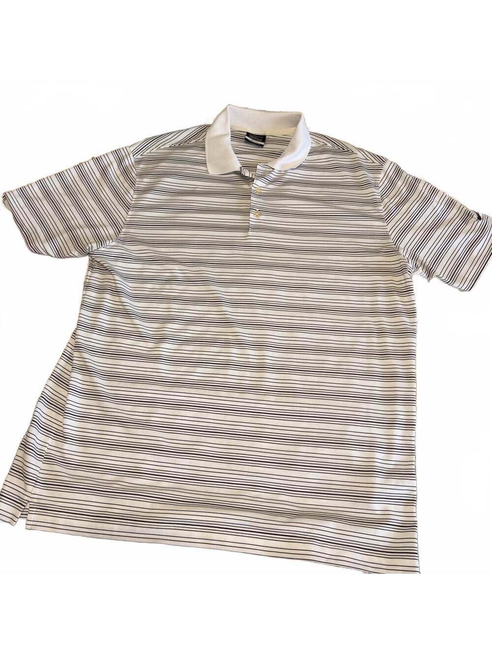 Nike Golf Dri Fit Men's XL Striped Polo Summer Golf Shirt Comfort Stretch - Picture 2 of 8